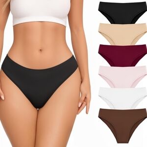 MANGOPOP Women’s Bikini Underwear 6 Pack Breathable Stretch Cotton Brief Cheeky